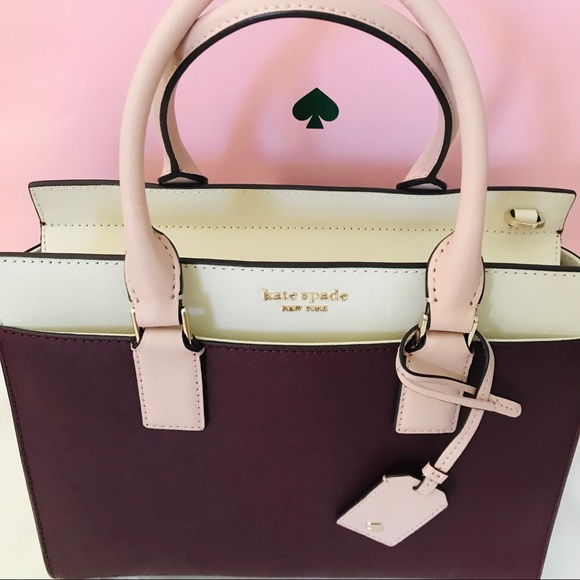 Kate Spade Medium Cameron cherrywood satchel cross - Picture 2 of 8